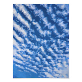 Lebhafter blauer Himmel mit weißer Wolke Fotodruck