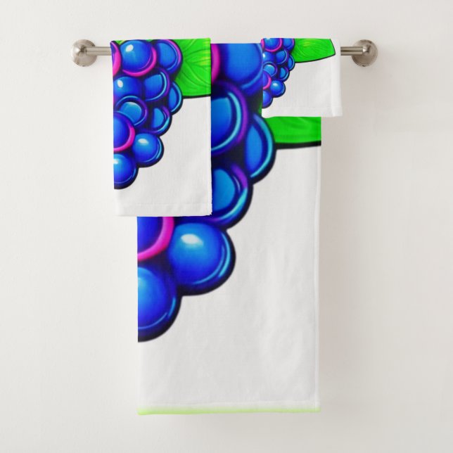 Lebhafter Blueberry Pop Art Badhandtuch Set (Insitu)