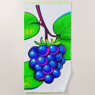 Lebhafter Blueberry Pop Art Strandtuch