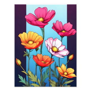 Lebhafter Blumenbrand: Ein Kaleidoskop mit Farben Fotodruck