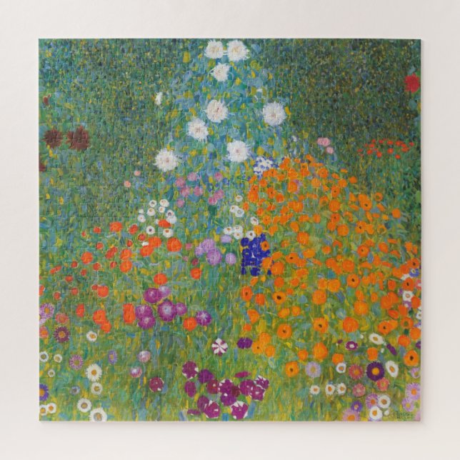 Lebhafter Blumengarten - Gustav Klimt Puzzle (Vertikal)