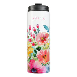 Lebhafter Blumengarten Thermosbecher