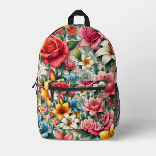 Lebhafter Blumenstrauß Bedruckter Rucksack
