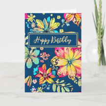 Lebhafter Boho Floral Bohemische Blume Happy Birth