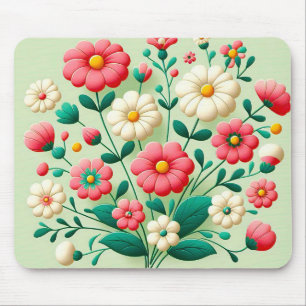 Lebhafter Bouquet mit 3D-Blume Mousepad