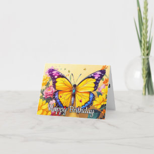 Lebhafter Butterfly Art Happy Birthday Karte