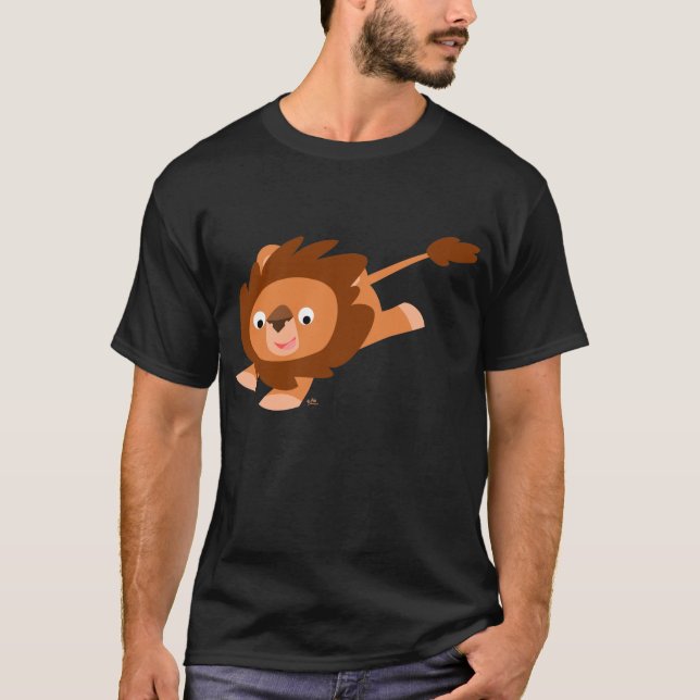 Lebhafter Cartoon-Löwe-T - Shirt (Vorderseite)