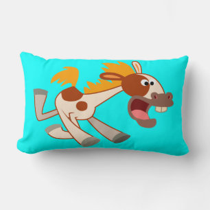 Lebhafter Cartoon Pinto Horse Lumbar Kissen