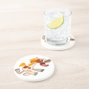 Lebhafter Cartoon Pinto Horse Untersetzer