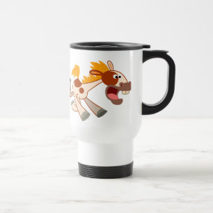 Lebhafter Cartoon Pinto Reitpferde Tasse