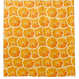 Lebhafter Citrus Orange Slice Duschvorhang