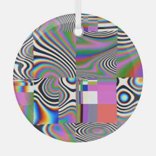 Lebhafter digitaler Abstrakt geometrischer Hinterg Ornament Aus Glas