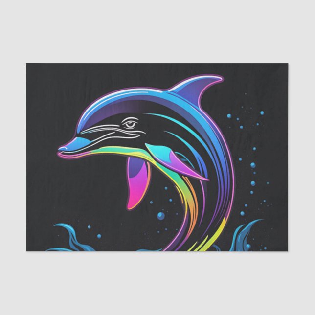 Lebhafter Dolphin Neon Seidenpapier (Vorderseite)