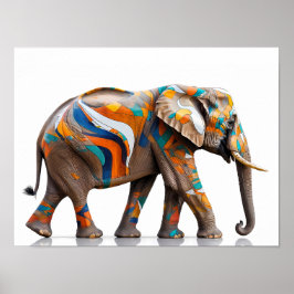Lebhafter Elefant - Abstrakte Kunst Poster