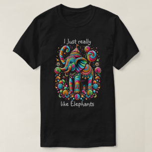 Lebhafter Elefant mit einem Whimsikhut T-Shirt