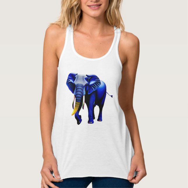 Lebhafter Elefant Tank Top (Vorderseite)