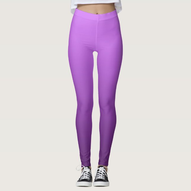 Lebhafter elektrischer Sommer Lila getaucht Ombre Leggings (Vorderseite)