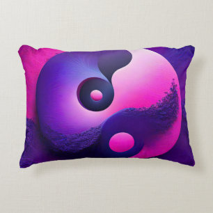 Lebhafter Erleuchtung Farbenfroher Yin Yang Symbol Dekokissen