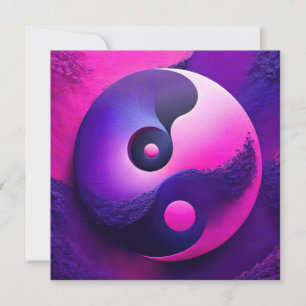Lebhafter Erleuchtung Farbenfroher Yin Yang Symbol Feiertagskarte