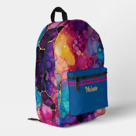 Lebhafter Farbalkohol und Tinte-Spritzer Mit Monog Bedruckter Rucksack