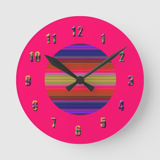 Lebhafter Farbaufschlag Runde Wanduhr (Vorderseite)