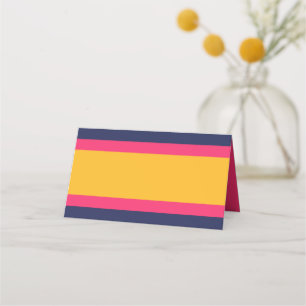 Lebhafter Farbblock Blau Rosa und Gelb Platzkarte