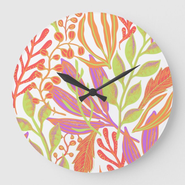 Lebhafter Farbdruck Große Wanduhr (Vorderseite)