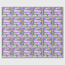 Lebhafter, farbenfroher 39. Geburtstag + Individue Geschenkpapier