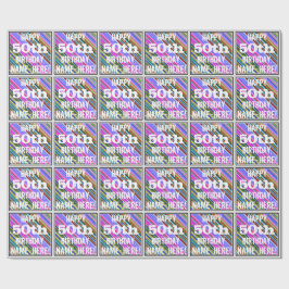 Lebhafter, farbenfroher 50. Geburtstag + Individue Geschenkpapier