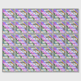 Lebhafter, farbenfroher 70. Geburtstag + Individue Geschenkpapier