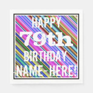 Lebhafter, farbenfroher 79. Geburtstag + Individue Serviette