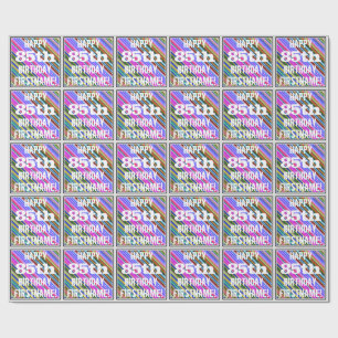 Lebhafter, farbenfroher 85. Geburtstag + Individue Geschenkpapier