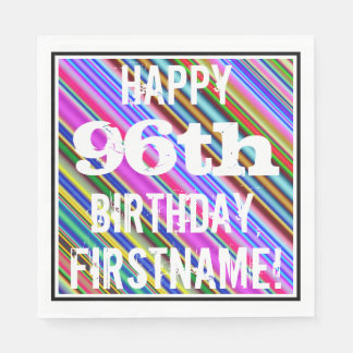 Lebhafter, farbenfroher 96. Geburtstag + Individue Serviette