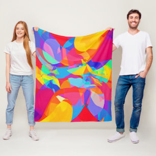Lebhafter farbenfroher Mustermagen Fleecedecke