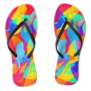 Lebhafter farbenfroher Mustermagen Flip Flops