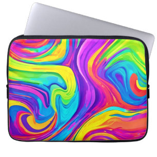 Lebhafter Farbhintergrund: Cartoon Splash Art Laptopschutzhülle