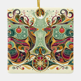 Lebhafter FarbReindeer Keramikornament