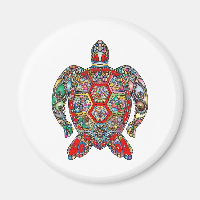Lebhafter Farbschildkrötenmagnet Magnet (Vorne)