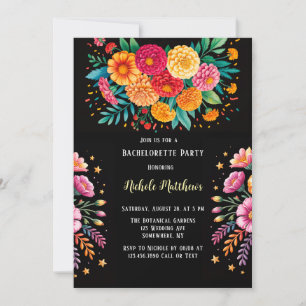Lebhafter Fiesta Wedding Bouquet Junggeselinnen-Ab Einladung
