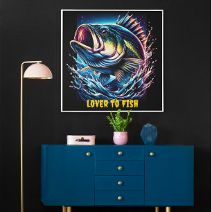 Lebhafter Fischgrinsen unter Wasser Poster