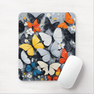 "Lebhafter Flug: Akryllische mehrfarbige Schmetter Mousepad