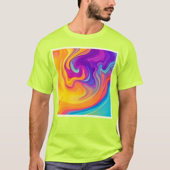 Lebhafter Fluss flüssiger Kunst T-Shirt (Vorderseite)