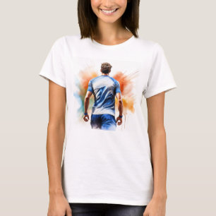Lebhafter Fußballspieler in Aktion - Sportart des T-Shirt