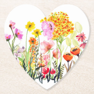 Lebhafter Garten mit Wildblume Untersetzer