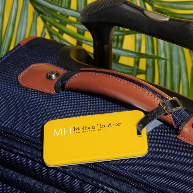 Lebhafter, gelber Individuelle Name Gepäckanhänger (Vorderseite Insitu 3)
