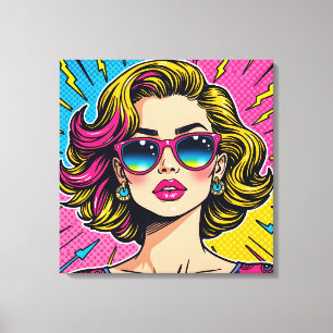 Lebhafter Glam Pop Art - Retro 80er Jahre Stil Leinwanddruck