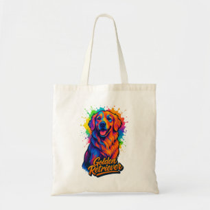 Lebhafter Golden Retriever Pop Kunst, Dichtung und Tragetasche