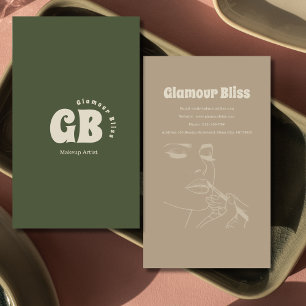 Lebhafter Green Makeup Artist Salon Visitenkarte