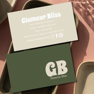 Lebhafter Green Makeup Artist Salon Visitenkarte