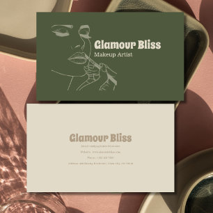 Lebhafter Green Makeup Artist Salon Visitenkarte